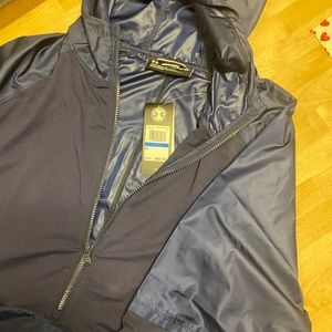 NWT Womens under armor half zip hooded wind breaker